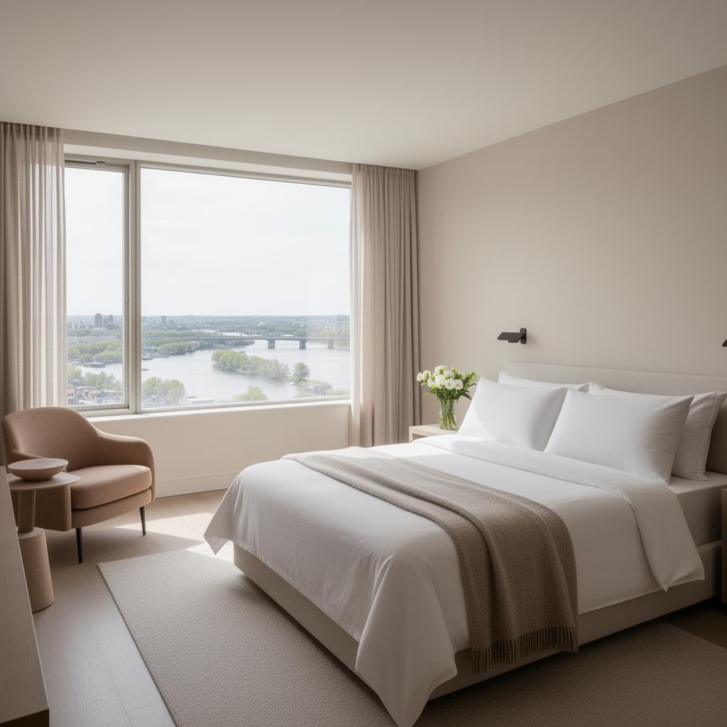 Light-filled one-bedroom suite with river view